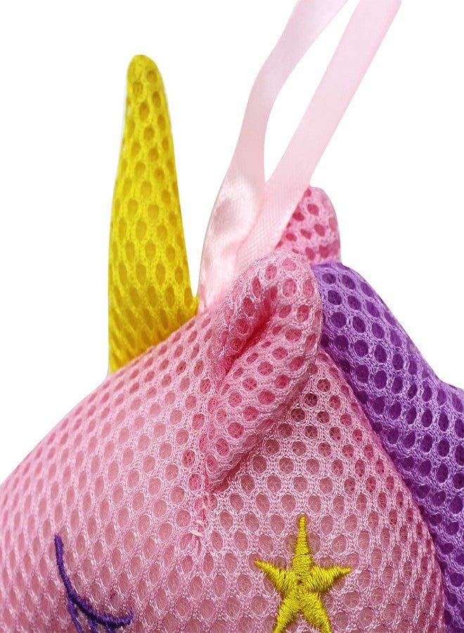 Suillty Unicorn Cartoon Animal Bath Shower Sponge Pouf Loofahs - Eco-Friendly Exfoliating Mesh Brush Mesh Bath Shower Ball Sponge - Exfoliate, Cleanse, Soothe Skin (Pink) - Image 5